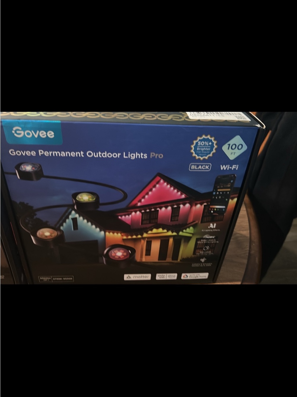 Govee Black Permanent Outdoor Lights Pro - Smart RGB LED Accent Lighting